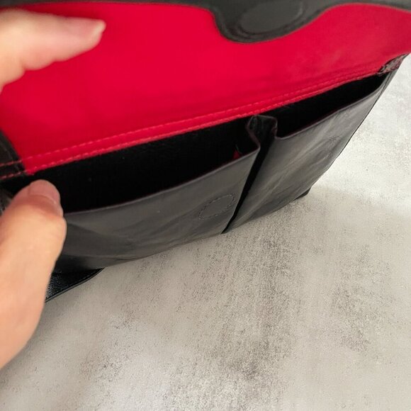 Vintage Hobo International Rectangular Black Leather Zip Crossbody Shoulder Bag - Picture 6 of 12